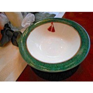 Holiday Abundance Sakura Hallmark Green Ring Gold Rope Tassel Serving Bowl